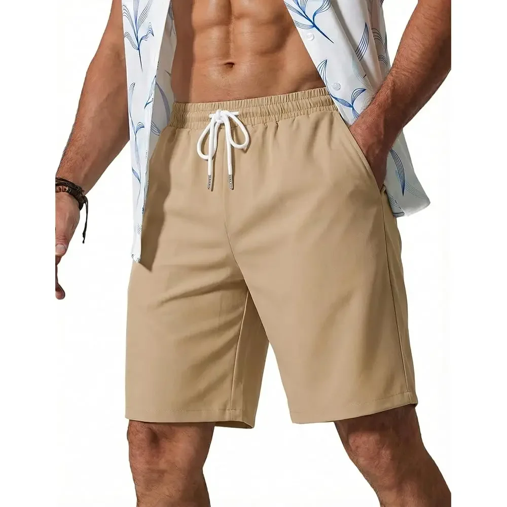 

Men's Hawaiian Beach Shorts Elastic Waist Drawstring Lightweight Summer Casual Shorts with Pocket