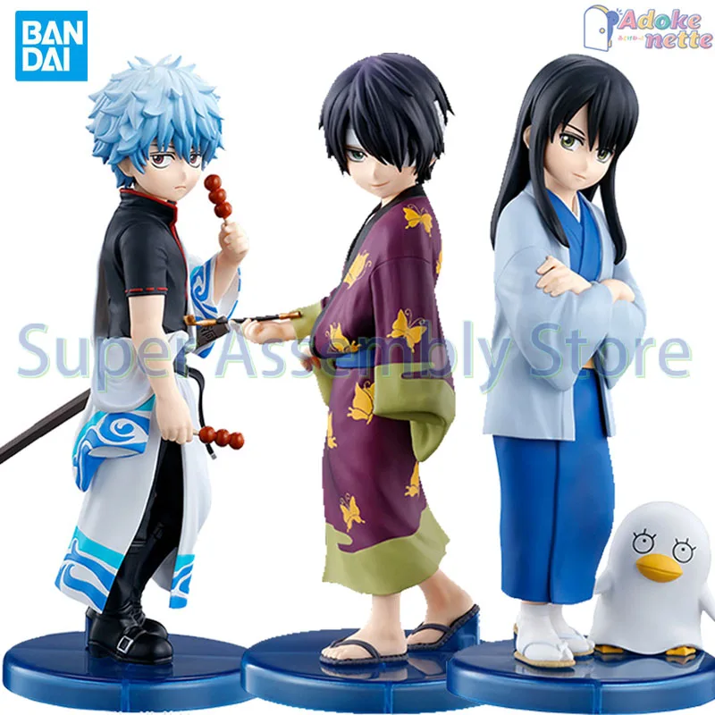 Original Bandai Adokenette Gintama Anime Sakata Gintoki Takasugi Shinsuke Katsura Kotarou Action Figure Model Gifts Toys Kids