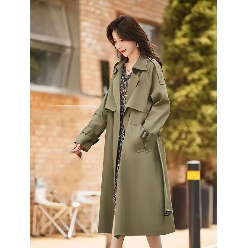 Veste ample doublée pour femme, Trench-Coat de Styles mi-longs, coupe-vent à la mode coréenne pour dames, automne