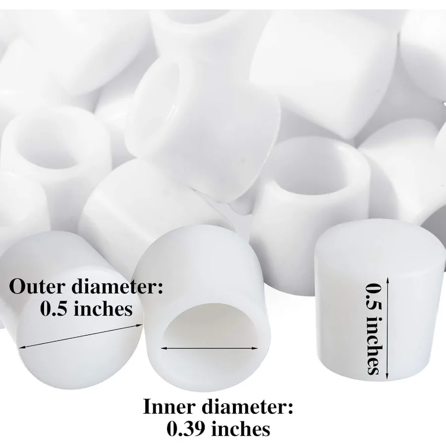 أطراف ممتص الصدمات لإيقاف الباب 0.39 بوصة ID سدادة باب مطاطية مصدات أغطية توقف الباب لحماية الباب والجدار باللون الأبيض 10 قطعة #2