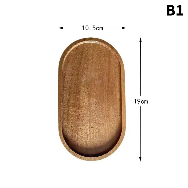 1PC Houten Dienbladen Ovale Houten Dienblad Schalen voor Serveren Voedsel Gerechten Dinerborden Massief Houten Ronde Dessertbord