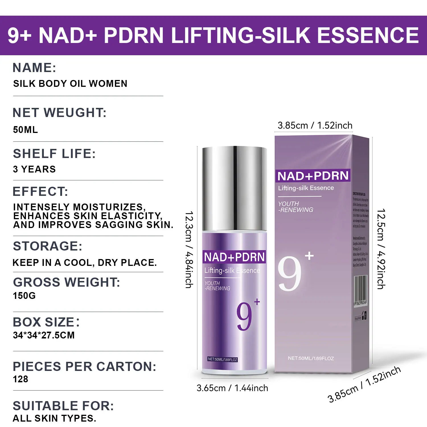 9+ NAD+ PDRN Lifting-Sil Essenz für Frauen Straffend, Feine Linien Reduzierend NAD+ Serum & Toner zur Hautaufhellung 50ML – Detail 11