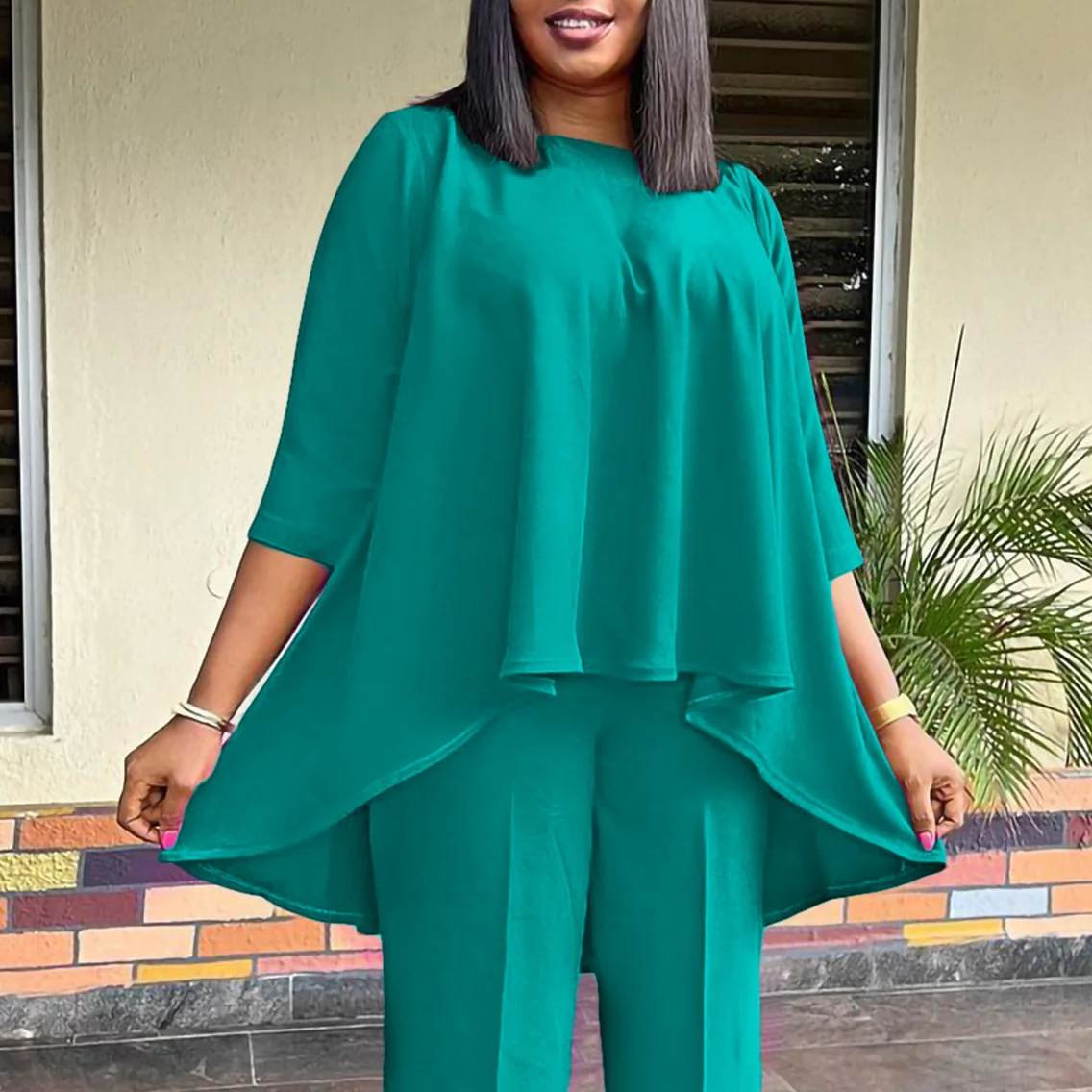 C86152026 New Summer Women's Fashionable Loose Plus Size Irregular Top Dresses For Women Beach Luxury Robe Bandage
