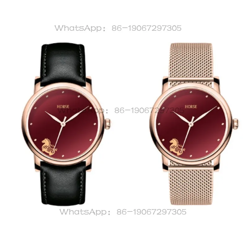Red Zodiac Year of The Horse Watch Men's and Women's Fashion Retro