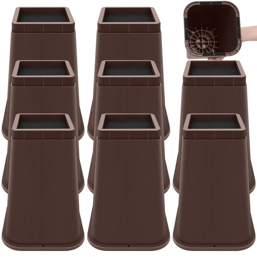 

Risers Heavy Duty, Adjustable Furniture Risers 8 inch, Non Slip Lift Supports for Beds Couches Sofas, Durable Square Design with