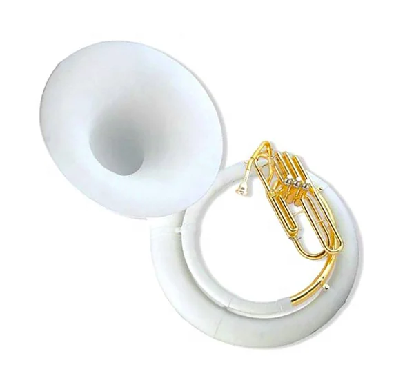 

High Quality Big Size OEM Sousaphone Wholesale White Plate Sousaphone Brass Instrument With Professional Musical Instrument Case