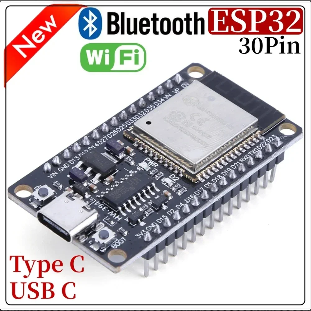 

ESP32 Development Board 2.4 GHz Dual Core WLAN WiFi + BT 2-in-1 Microcontroller ESP-WROOM-32 Chip Support LWIP Protocol/ Freerto