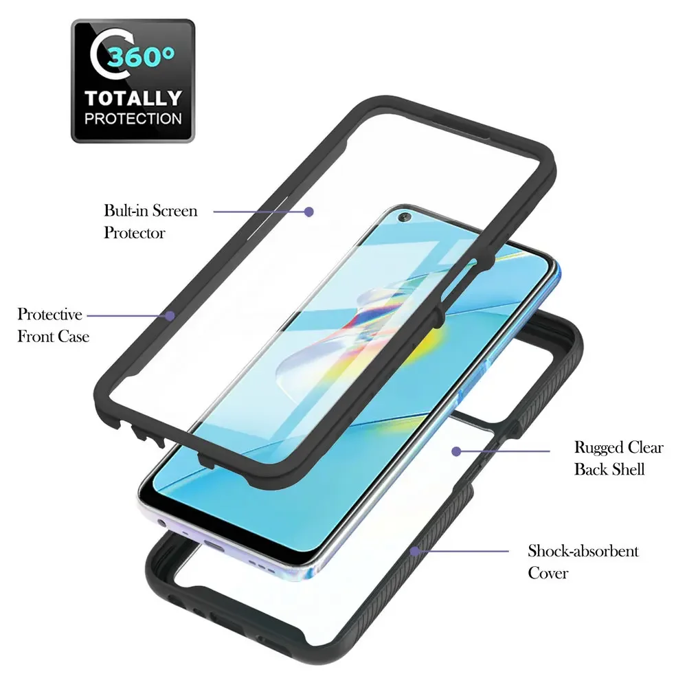 Crystal Case for OPPO A78 A17 A57S A58 A 78 5G Bumper Front Screen 360 Protect Back Capa A54S A57 A77 58 17 57 Shockproof Cover