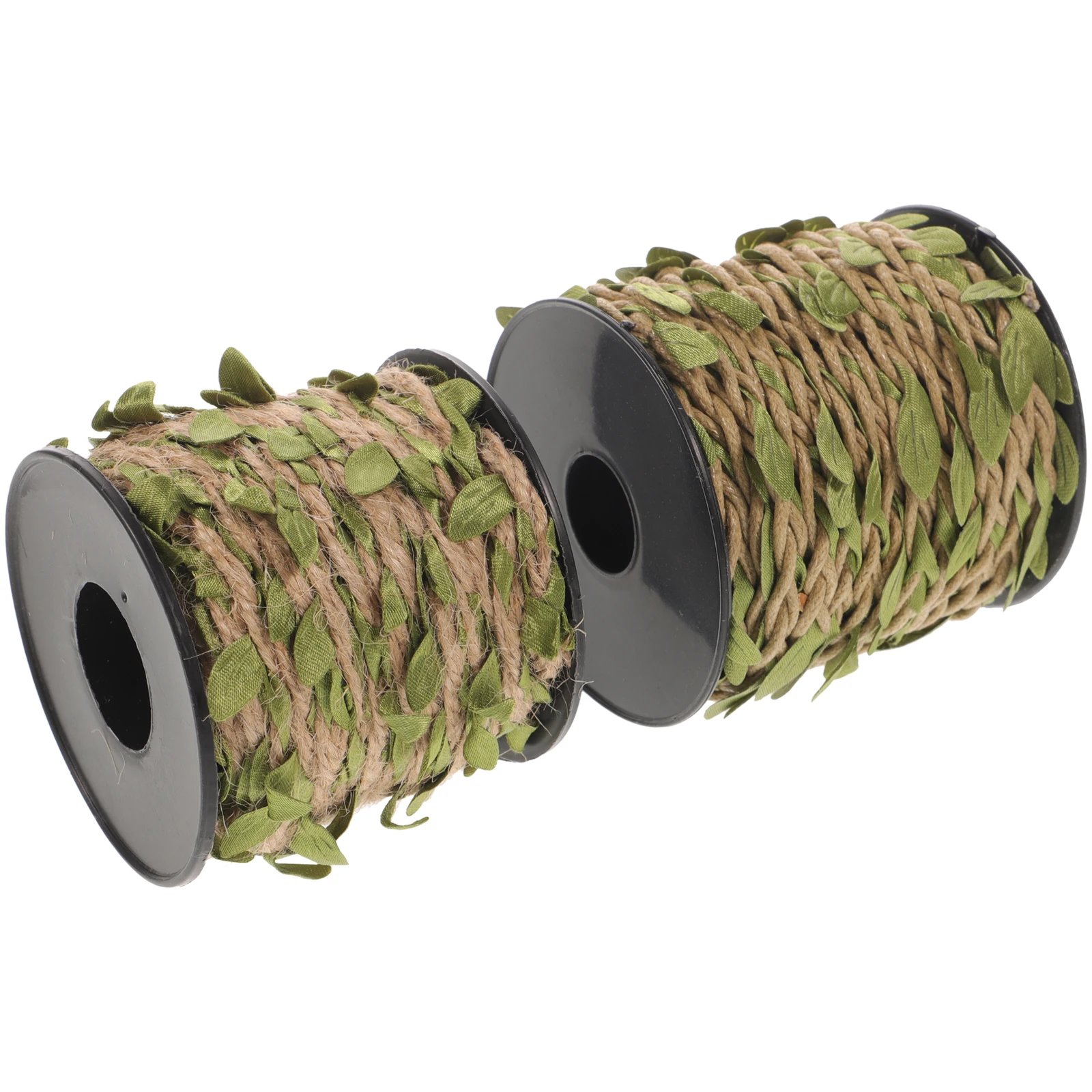 

2 Rolls Simulated Rope Rattan Artificial Vine Leaves Decoration Gift Burlap Packaging DIY Craft Making Forest Vines