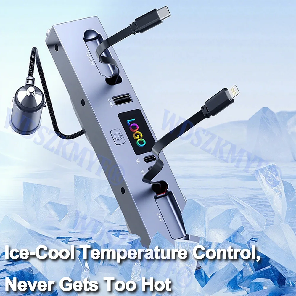 ที่ชาร์จในรถยนต์แบบ USB 65W 45W 5 พอร์ต พร้อมระบบควบคุมกลางและสายชาร์จแบบยืดหดได้ สำหรับอุปกรณ์เสริม Tesla สำหรับ Tesla Model 3 2024-2025 และ Model Y 2025