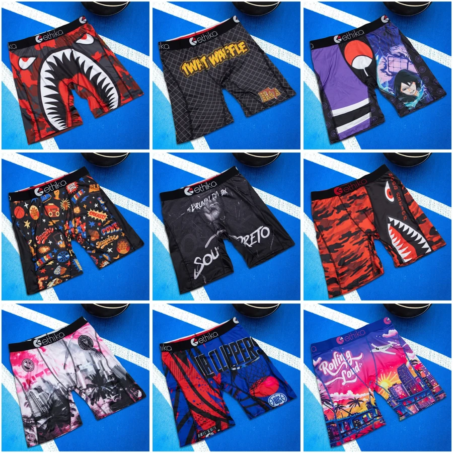 

ETHIKA 1 шт. сексуальное мужское нижнее белье боксеры мужские трусы для плавания плюс размер S-3XL мужские трусы с принтом дышащие мужские трусы-боксеры