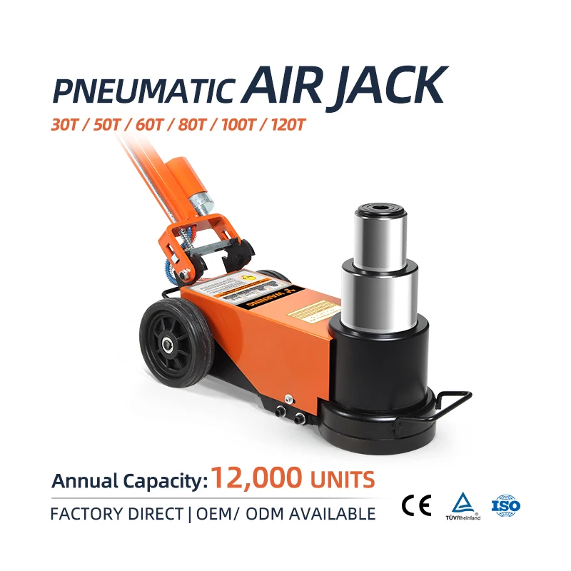 

Two Stage Fold Arm 40/80 Ton Pneumatic air Hydraulic Floor Jack for Truck Repair