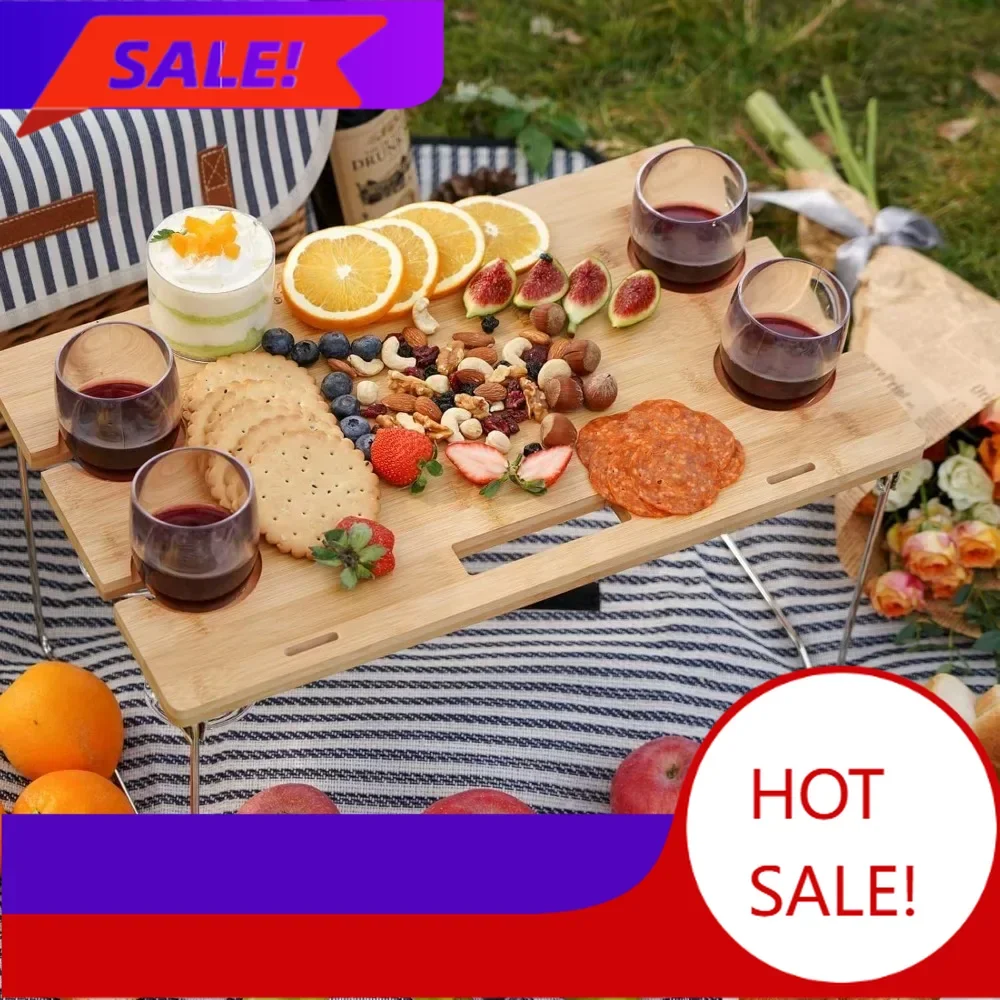 

BestsellerPortable Willow Picnic Basket Set for 4 with Blanket and Bamboo Wine Table