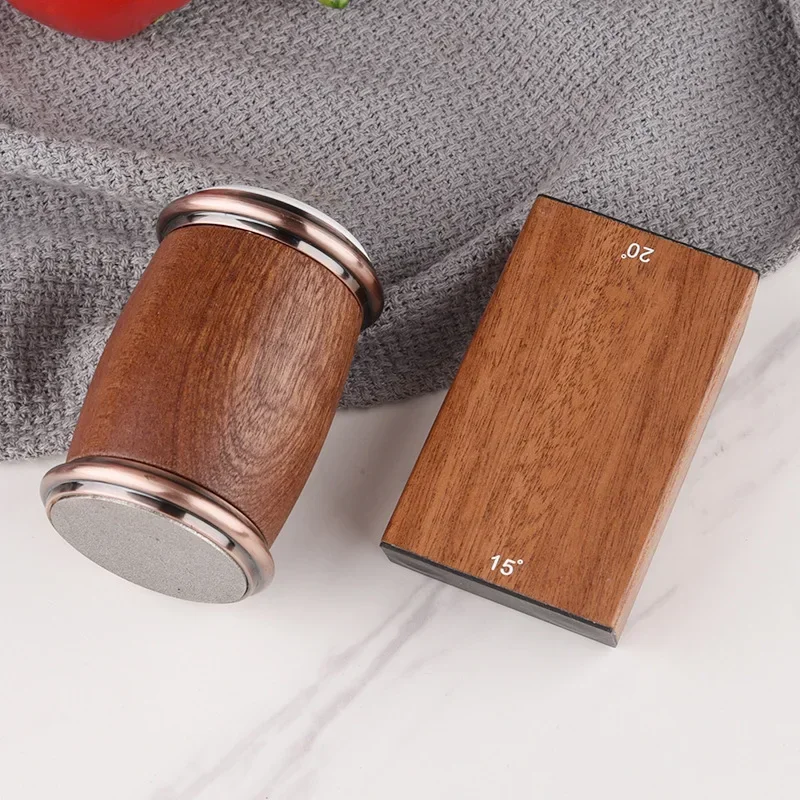 

Rolling Knife Sharpener Kit with Magnetic Holder Diamond Stone 15 and 20 Degree Angle Roller 400 Grit and Ceramic Set