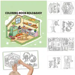 Cute Coloring Book Simple Cute Cozy Space Corner Coloring Book Relaxation Featuring Art Craft Easy Game Books For Kids & Adults