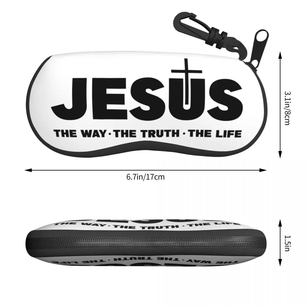 Jesus Christ The Way The Truth The Life Eyeglass Glasses Case Men Soft Religion Cross Christian Faith Sunglasses Protective Box