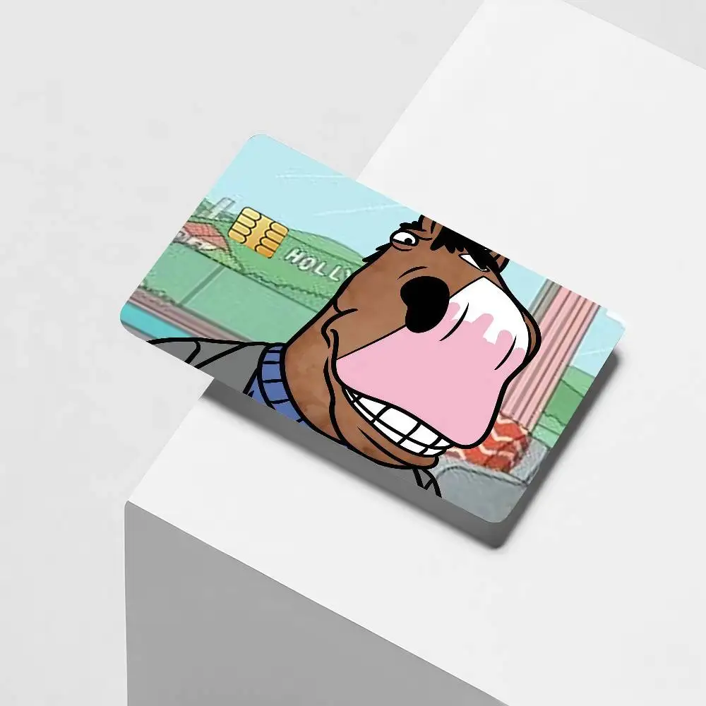 Cartoon B-BoJack H-Horseman Credit Card Decorative Card Stickers Suitable For Bank Cards Metro Transit Anti-scratch Gift 4PCS