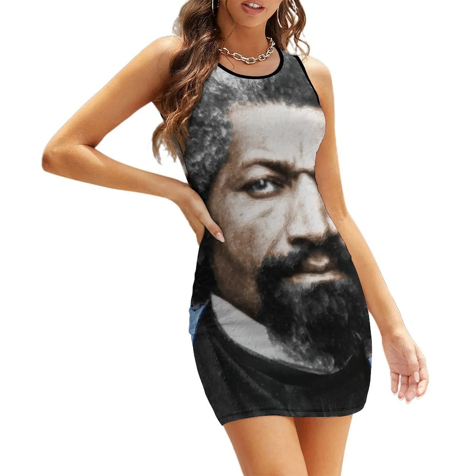 

Frederick Douglass Painting In Color Black Lives Matter Sleeveless Sundress dresses for woman 2025 clothing women summer 2025