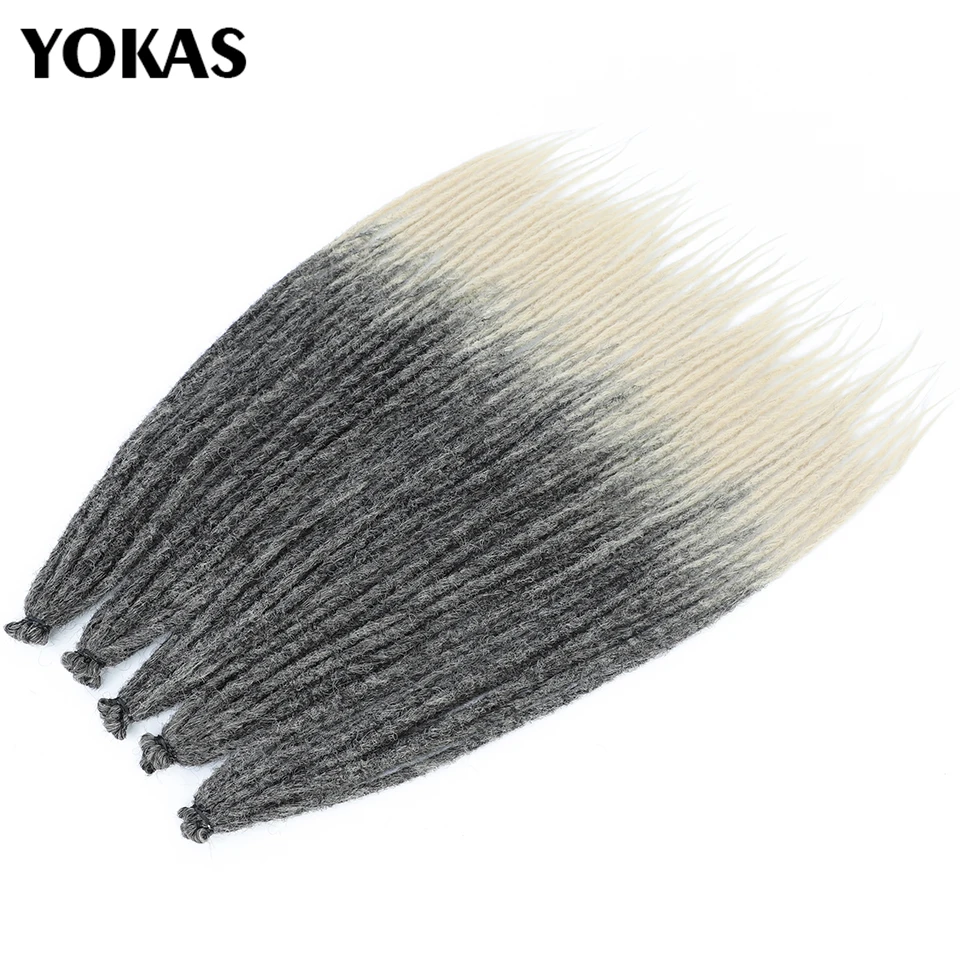 Dreadlocks Extensions Synthetic Crochet Braiding Hair Extensions 24 Inch Faux Locs 10 Strands in One Pack Dread Locks For Women