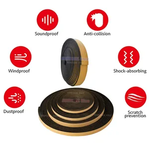 EPDM Gummi-Schwamm-Siegelstreifen, Tür und Fenster, schalldicht, Antikollision, selbstklebendes Band, Wandisolierung, akustischer Schaum, 10m Hauptverkäufe leitfähiger Schaum - №2