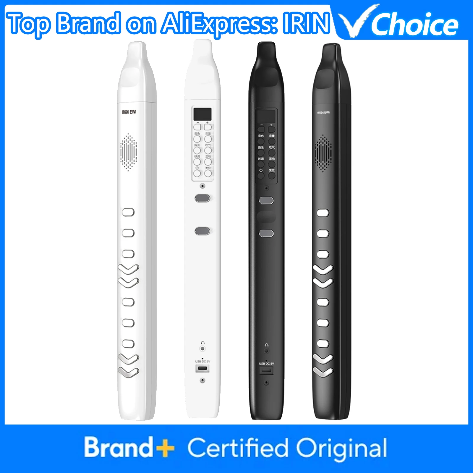 

IRIN Electric Blowpipe DC06 Portable Intelligent MIDI Wind Saxophone Built-in 10 Tone Bluetooth MIDI for Beginners Professionals