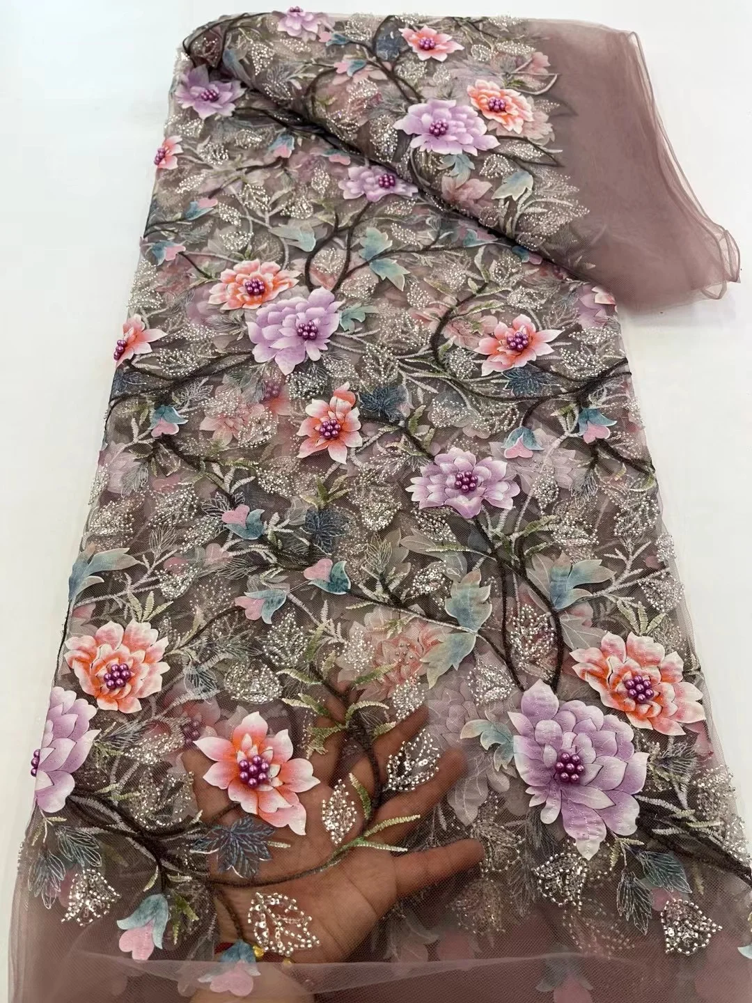 Tessuto africano del pizzo 2024 di alta qualità francese paillettes sposo ricamo nigeriano per le donne abito per party di matrimonio tessuto 5 metri