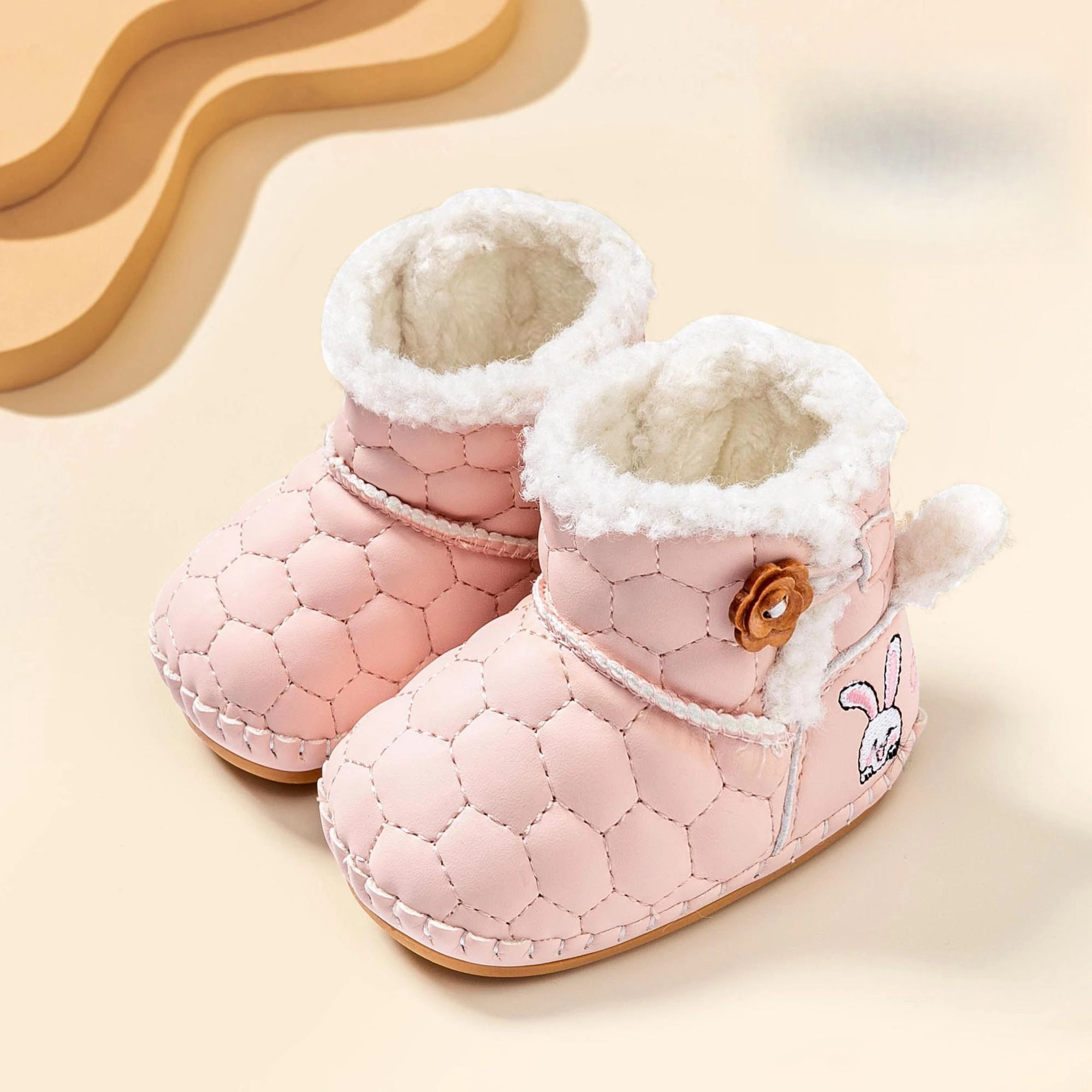 

Baby Winter Boots Toddler High Top Anti Slip Soft Sole Warm Shoes Unisex 0-2 Years Secure Fit First Walkers Cute for Snowy Days​