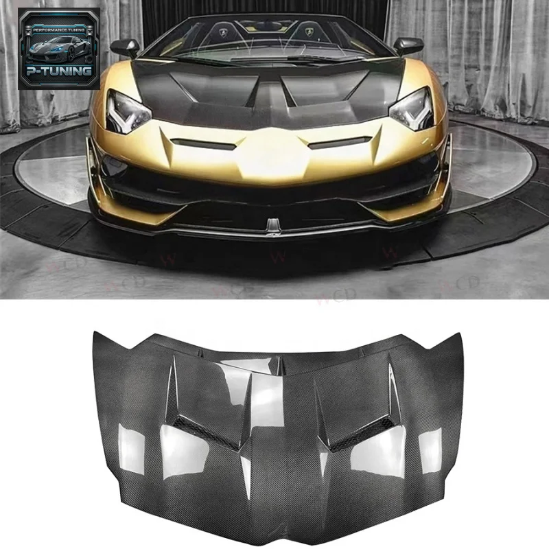 

M Style Carbon Fiber Front Hood Vent Cover for LP700 LP720 LP750 Lamborghini Aventador Engine Hood Bonnet