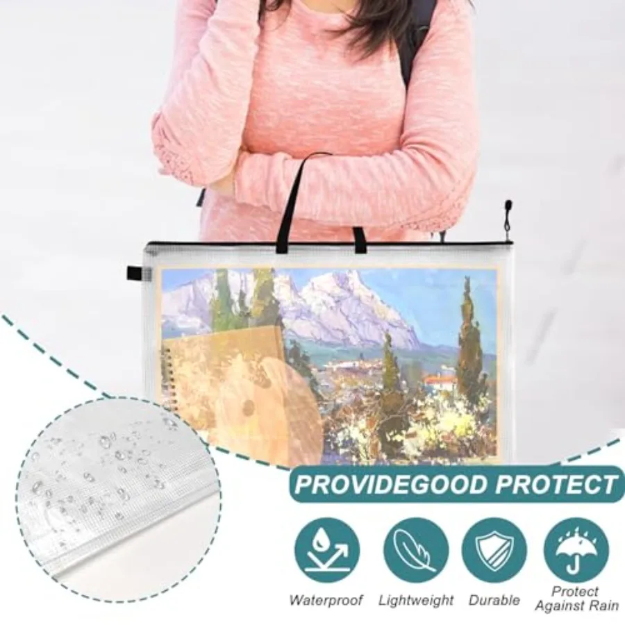 24 x 36 Zoll Kunst-Portfolio-Koffer, Kunst-Portfolio-Tasche, große Poster-Aufbewahrungstasche mit Reißverschluss und Griff für Künstler, langlebiges Portfolio