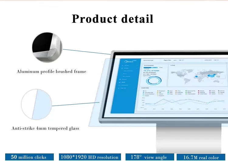 Pabrik Shenzhen Harga Terbaik Layar Sentuh Interaktif Kios Informasi 75 Inci Layar LCD Layanan Mandiri