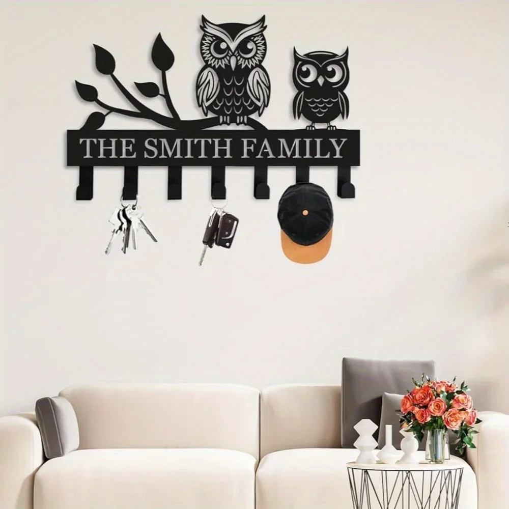 Custom Owl Coat Hooks Metal Design Personalized Key Hangers Stylish Utility Hooks Perfect for Organizing Keys Coats and Bags