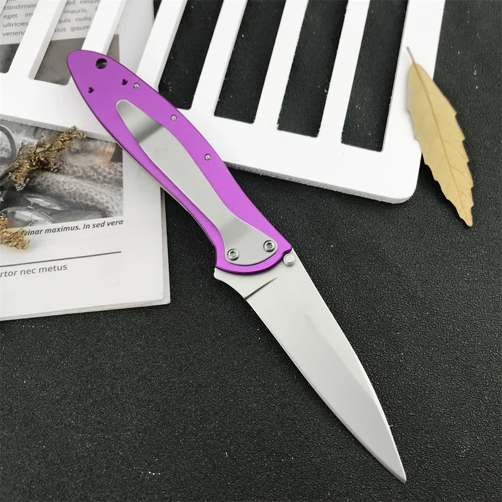 Purple Leek 1660PUR Flipper Assisted Tactical Folding Knife 8Cr13Mov Blade Aluminum Alloy Handle Camping Hunting Pocket EDC Tool