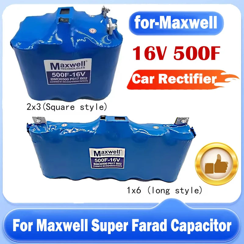 Optimal for-Maxwell Super Farah Capacitor 16V 500F Car Rectifier 2.7V3000F Audio Capacitor with Balance Board Voltage Display