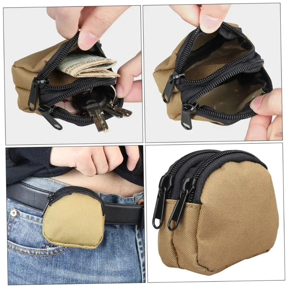 

Сумка для ключей, нейлоновая поясная сумка, мини-размер, портативная уличная сумка для хранения, прочный кошелек для монет, пеший туризм