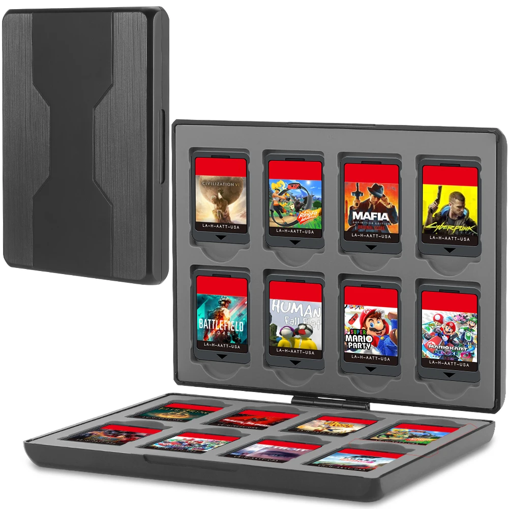 Accesorios para Nintendo Switch, estuche portátil para tarjetas de juego, 16 en 1, cubierta rígida a prueba de golpes, caja de almacenamiento para Nintendo Switch NS