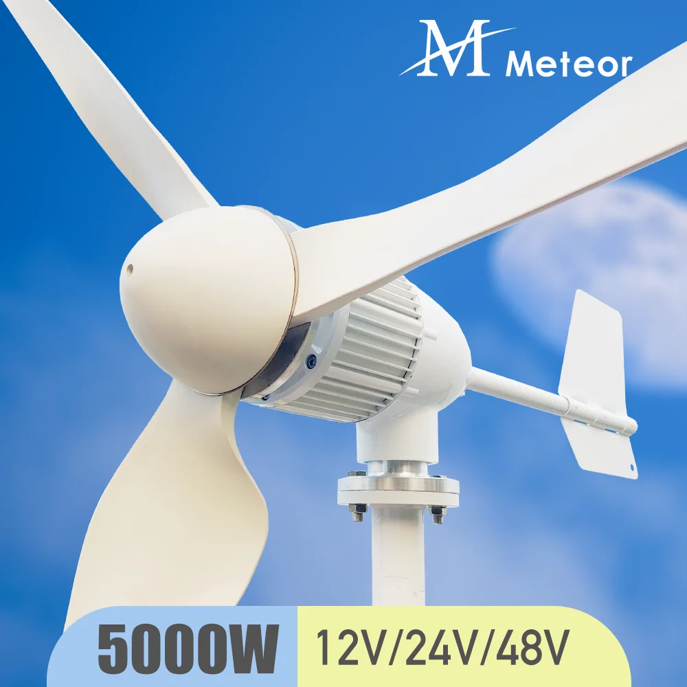 

5000W Wind Turbine Generator 24V 48V 96V Generator Power Windmill With Mppt Controller Off Grid System Home Appliance Camping