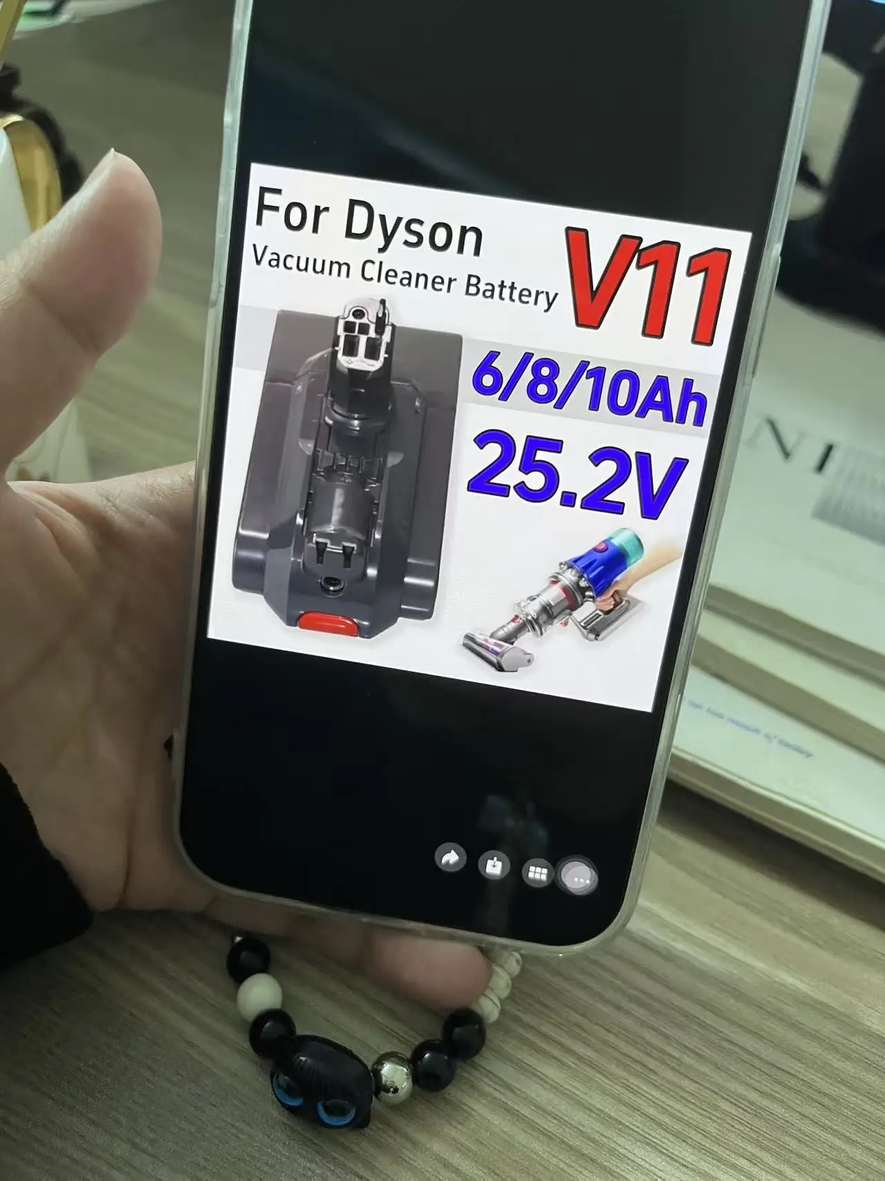 

Lithium Ion 25.2V 6/8/10Ah SV14 V11 Battery for Dyson Vacuum Cleaner Battery Model V11, Absolute SV14 970145-02 Buckle Version