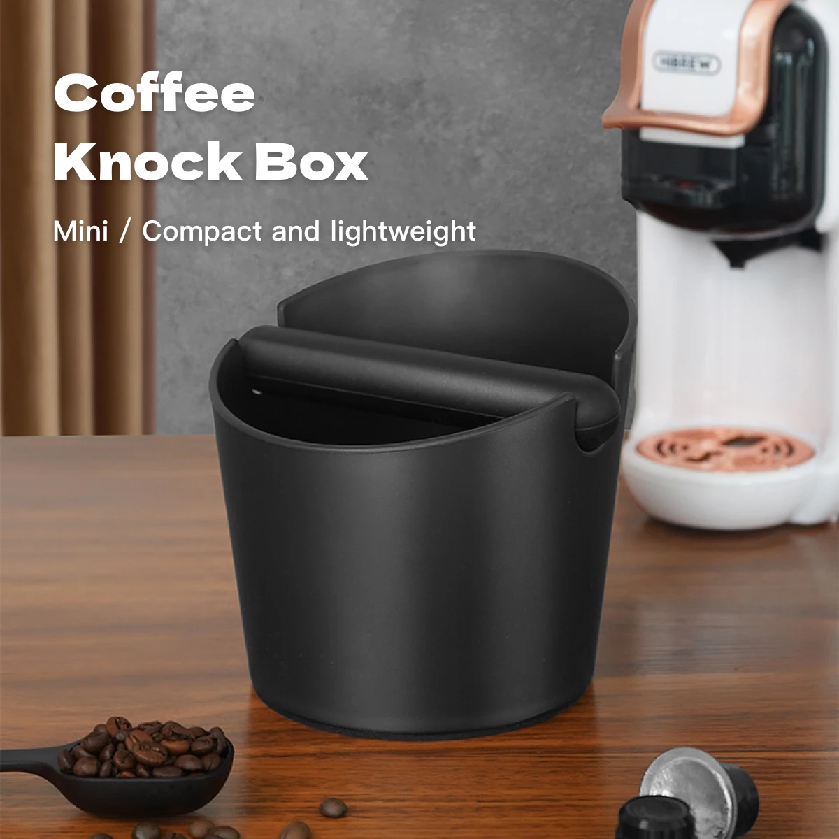 Coffee Grounds Knock Box Anti-slip ABS Thickened Espresso Coffee Machine Accessories Waste Residue Bucket Bar Barista Tool