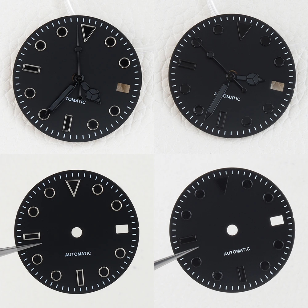 NH35 Black Dial 28.5mm Watch Dial Face For YACHT-MASTER NH35 NH36 Automatic Movement High Quality Men's Watch Modified Parts