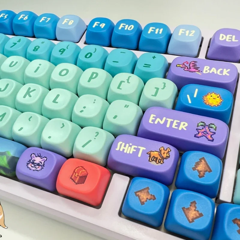 

120 Keys Pixel theme Keycap Set PBT Custom Stardew Valley Keyboard Cap MOA Profile Gaming KeyCap for Mechanical Keyboard Gift
