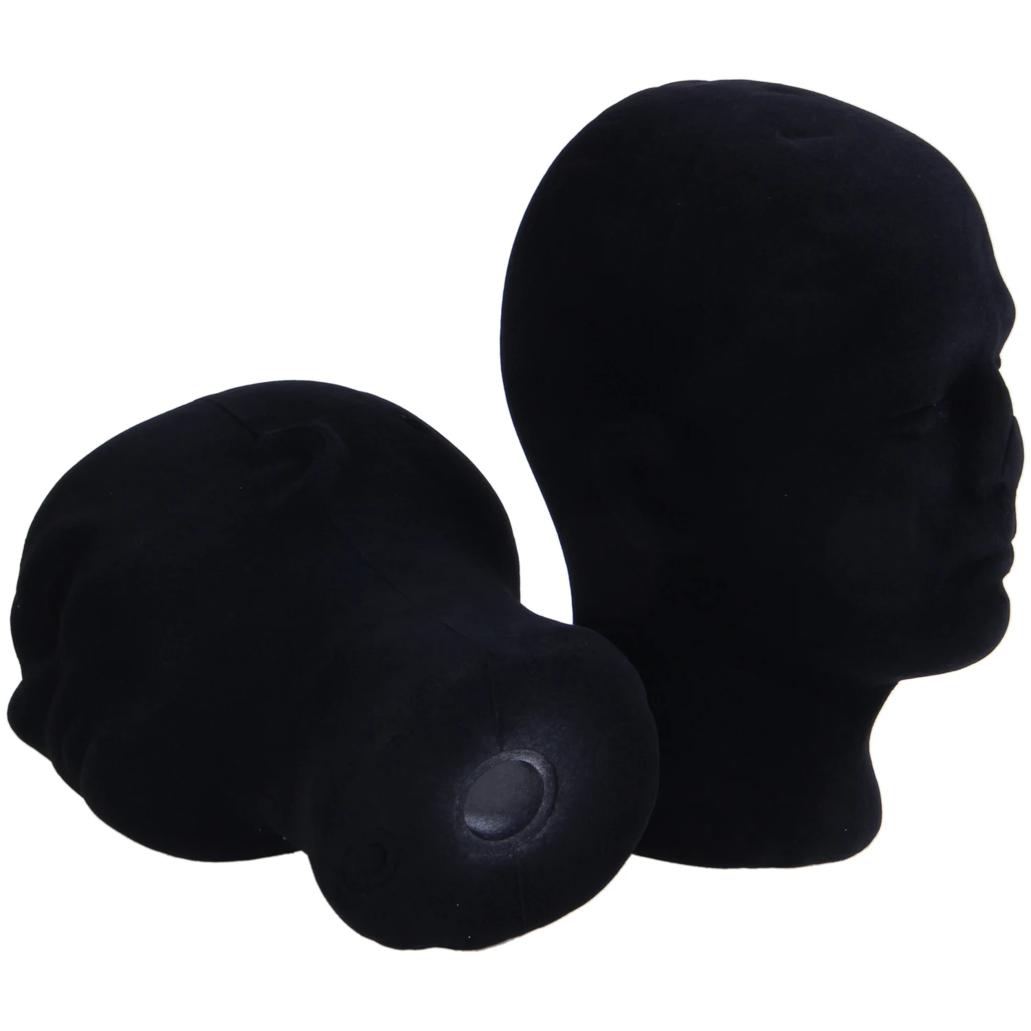 Polystyrene Black Foam Men Model Mannequin Head Dummy Stand Shop Display Hat, 2 x BLACK