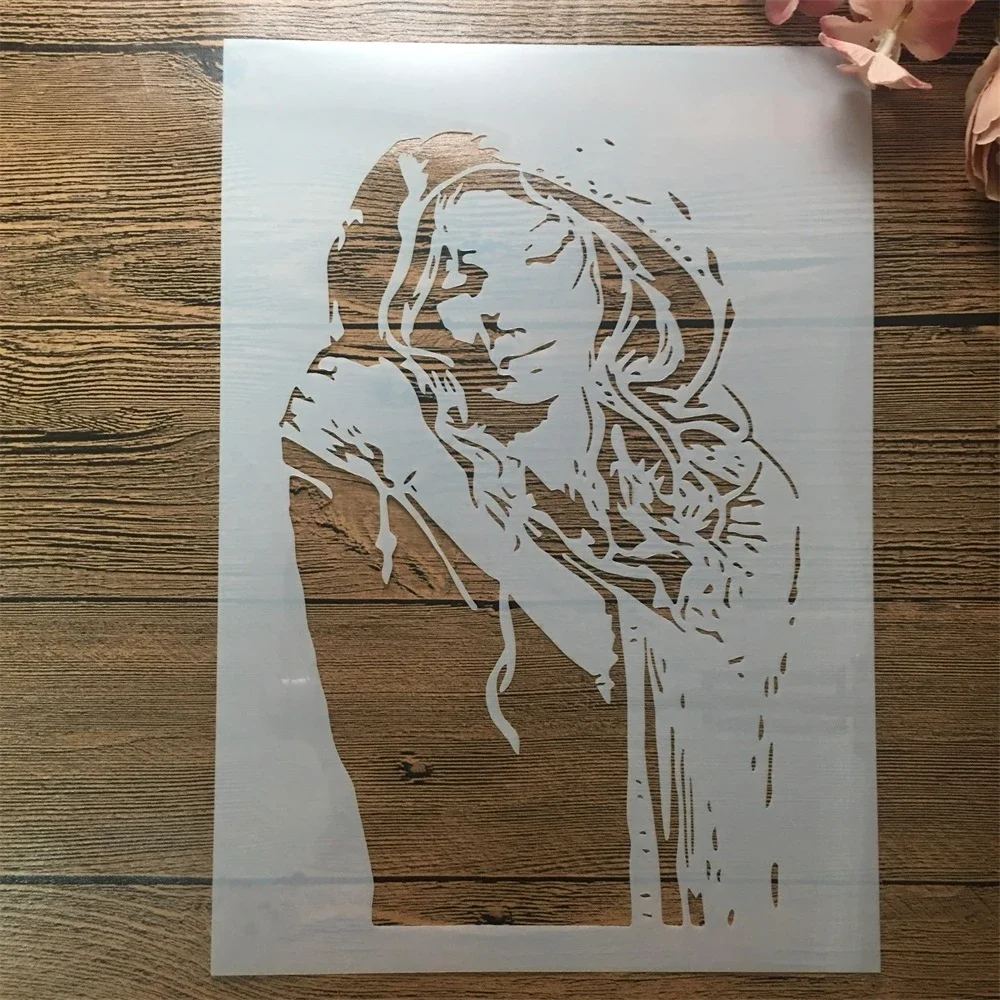 

A4 29cm Sleep Girl Woman DIY Layering Stencils Wall Painting Scrapbook Coloring Embossing Album Decorative Template