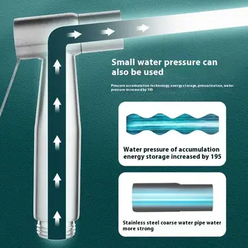 Stříkací pistole Ruční přenosná toaleta Držák na bidet Ruční baterie Domácí koupelna Sprchová hlavice Samočisticí 304 Sada praček 8 nejlepší prodej Přenosná ruční sprcha - №6