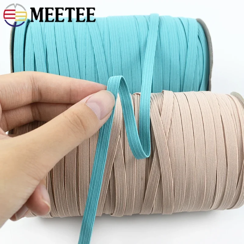 30 metri Meetee 6mm Corda elastica Elastici piatte Fascia per capelli Maschera Notebook Scarpe Nastro Nastro elasticizzato Indumento Accessori per