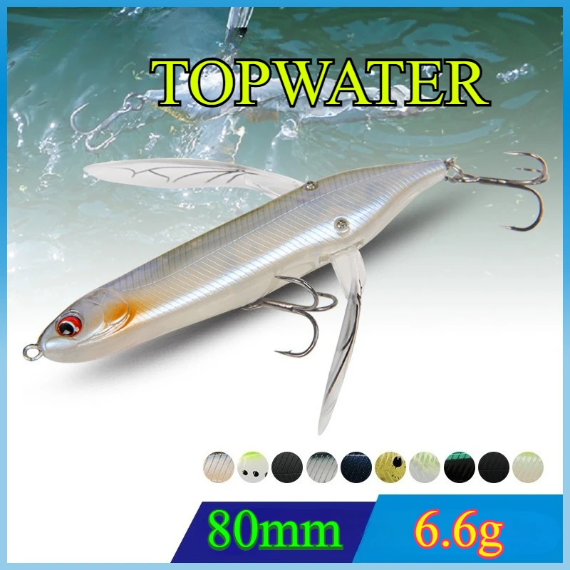 

Surface Series Trolling Lure Artificial Bait Floating Wave Crawl 80mm6.6g/70mm4g Dragonfly-Shaped Realistic Insect Lure TOPWATER