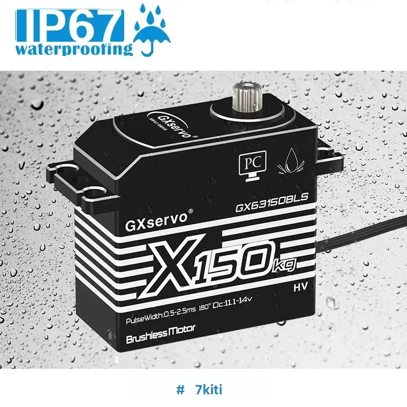 

Servo RC 1/5 Servo Waterproof High Torque Servo150Kg Digital Servo IP67 Waterproof for Car Boat Waterproof Metal Gear Servos