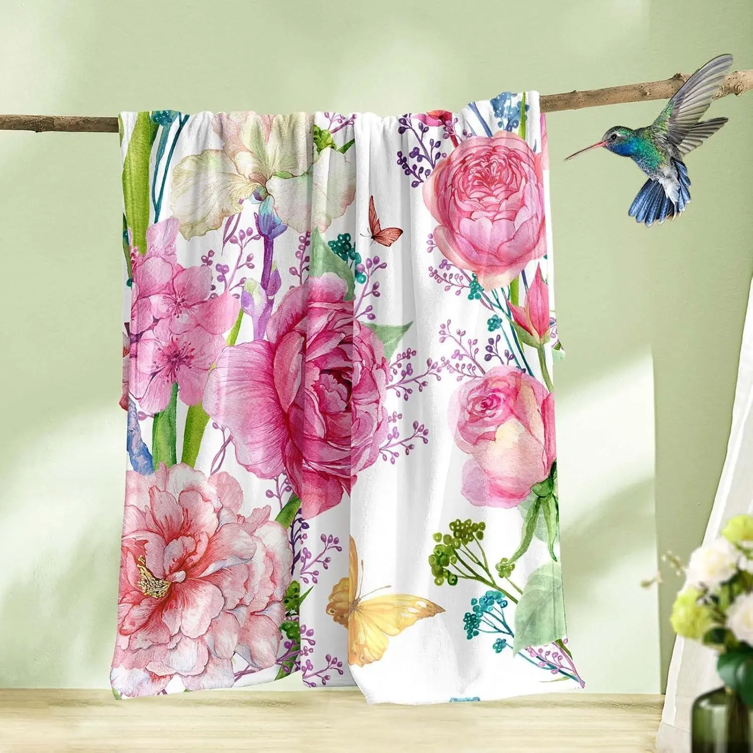 

Плед VIKAMA с розовым узором, детское теплое покрывало, мягкое фланелевое одеяло, декоративный элемент для спальни и гостиной