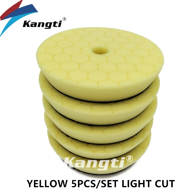 Kangti 5/6 inch Car Polishing Pad Kit Set Self-Adhesive Buffing Waxing Sponge Wool Wheel Polishing Pad For Car Polisher Drill image 3