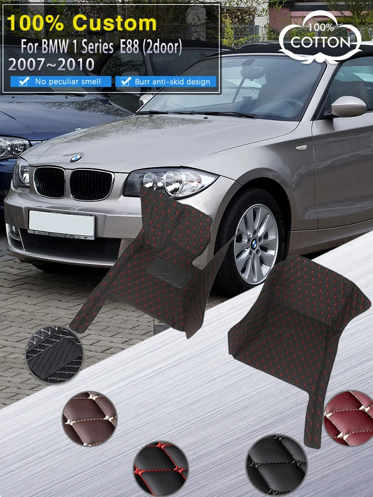 

Car Floor Mats For BMW 1 Series E88 2Door 2007 2008 2009 2010 Leather Mat Rugs Waterproof Pad Durable Carpets Car Accessories