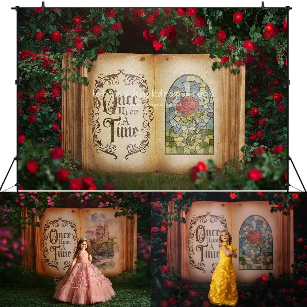 Rose From A Prince Backdrop Kids Girl Photography Adult Photocall Props Floral Valentine Day Spring Garden Background